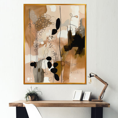 «Brown Colorful Symmetry V», reproduction sur toile abstraite