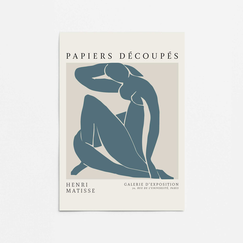 Matisse's Nude II in Midnight Blue, reproduction encadrée, H 20 po x l 16 po, Toile tendue