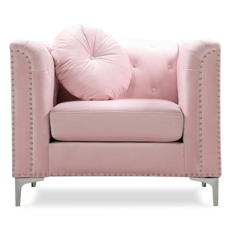 Fauteuil contemporain incliné, Rose
