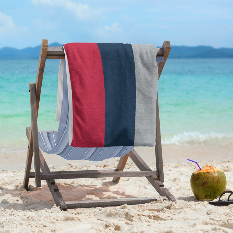 Beach Towel, Red/Blue/Silver