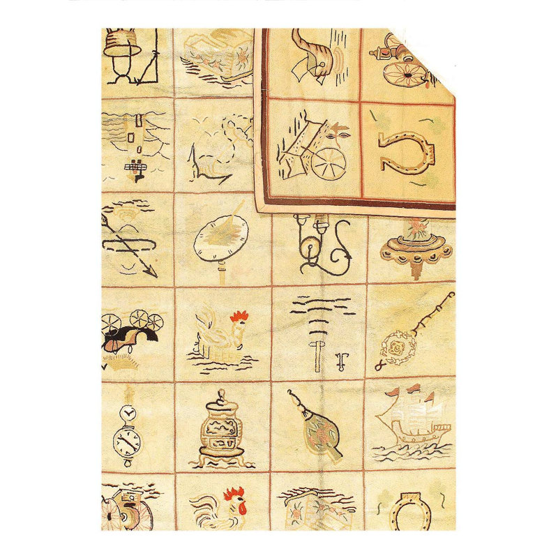 Tapis américain ancien à crochets, 2,67 m x 3,50 m
