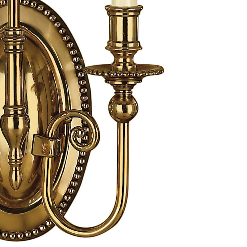 Cambridge 1-Light Candle Wall Light, Burnished Brass