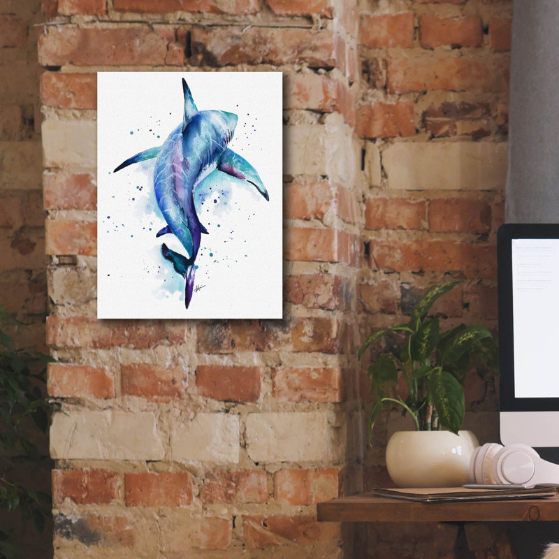 Epic Graffiti 'Colorful Animals Shark' by Lindsay Kivi Canvas Wall Art, 16" H x 12" W x 0.75" D