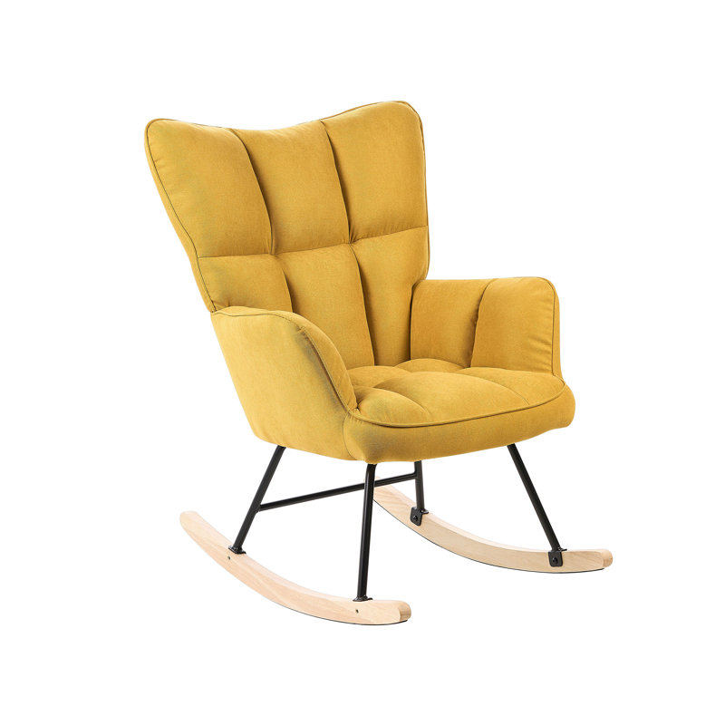 Harpor Upholstered Rocking Chair, Yellow