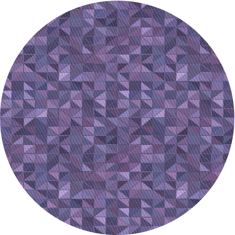 Performance Wool Geometric Indoor Rug, Round 4'