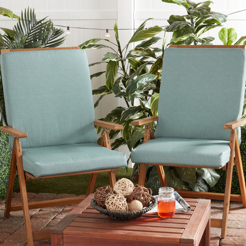High Back Dining Chair Pad, Seaglass