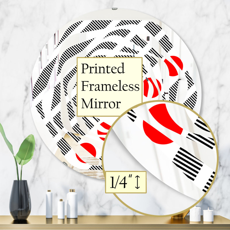 Miroir mural géométrique abstrait et minimaliste à motif géométrique minimaliste, 31,5 po x 31,5 po