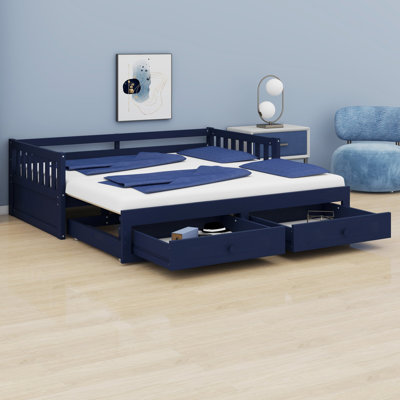 Lit de jour avec couchette coulissante et structure extensible pour une chambre d'amis moderne