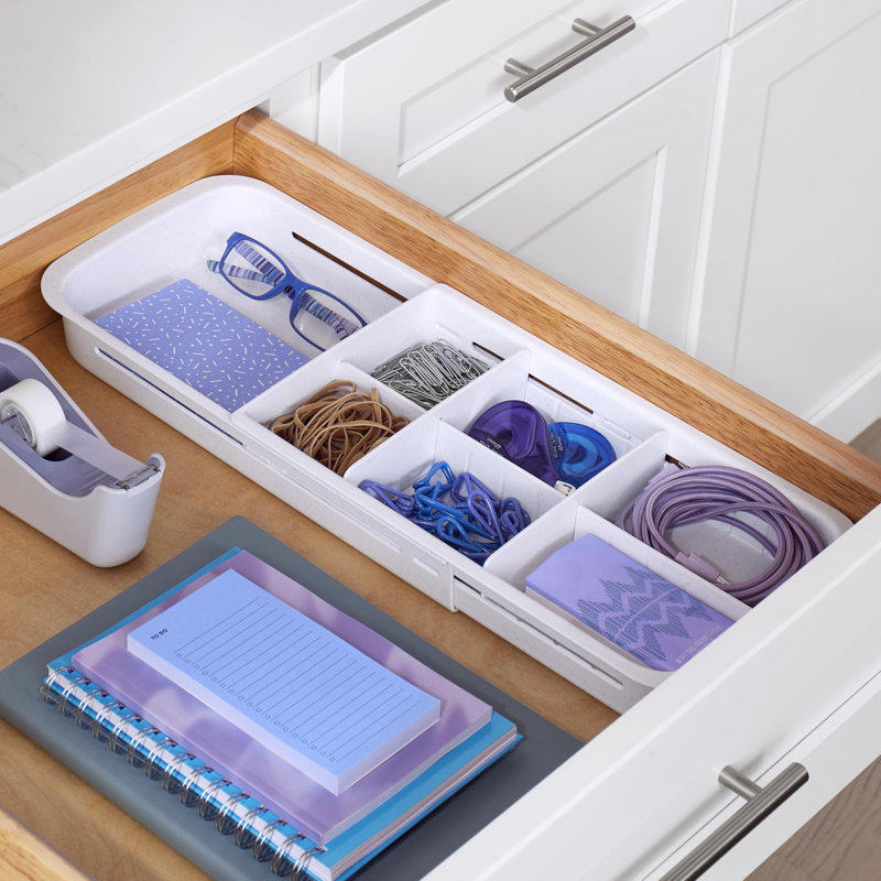 YouCopia DrawerFit Sliding Tray with Adjustable Dividers, Expandable Kitchen Drawer Organizer