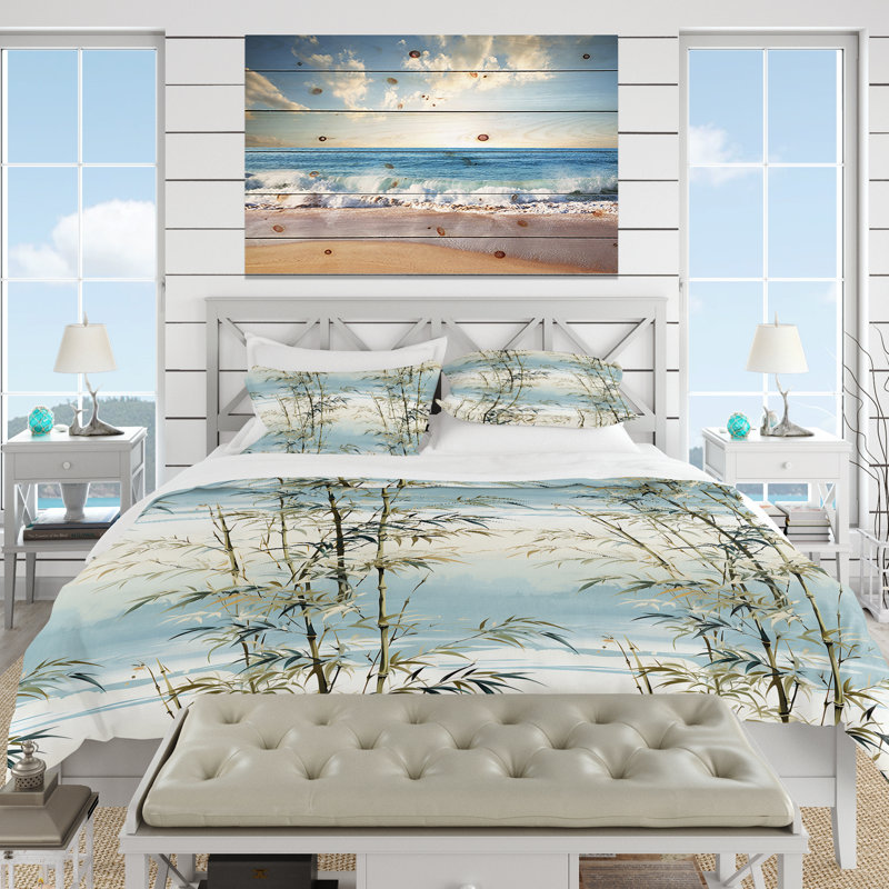 Bamboo Tranquility Tropical Pattern I - Ensemble de housse de couette tropical