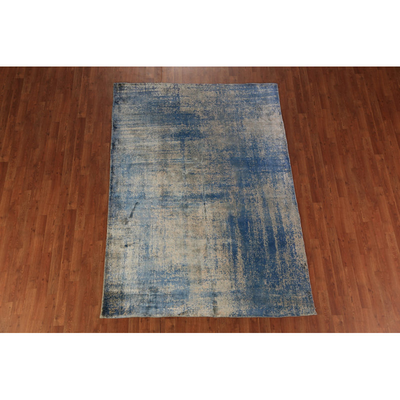 Tapis indien contemporain en laine 6x8