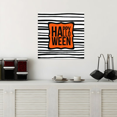 Art contemporain abstrait rayé Happy Halloween