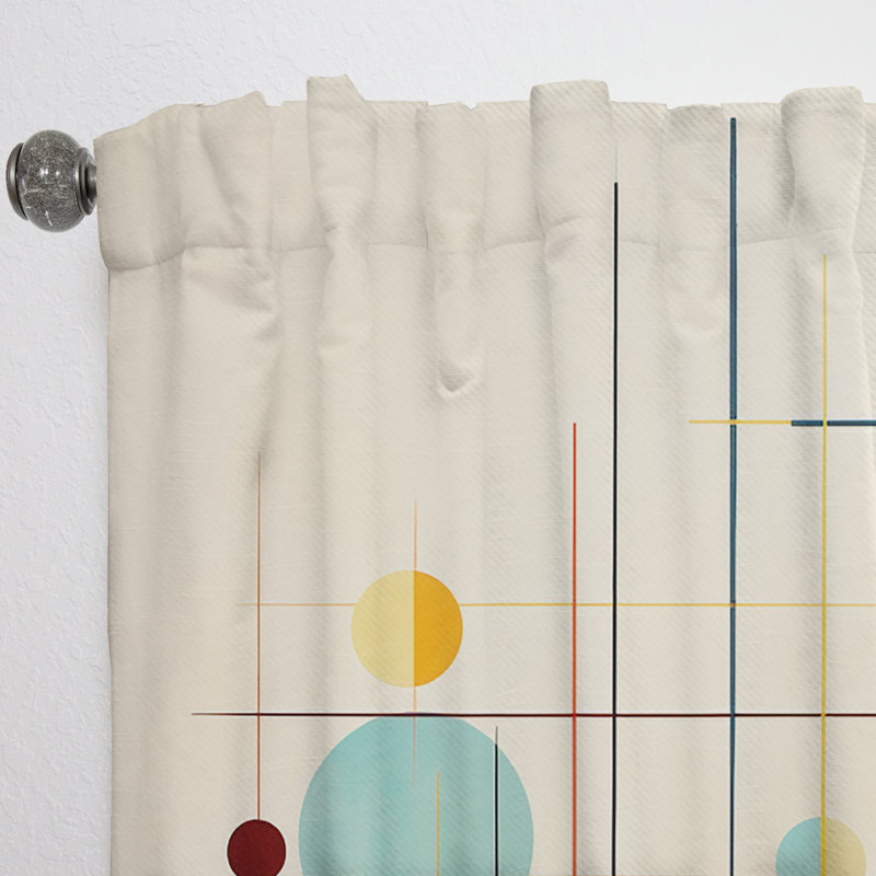 Syncronicities Midcentury Elegant Retro Art - Rideau en velours abstrait - 1 panneau, L 52 po x L 108 po