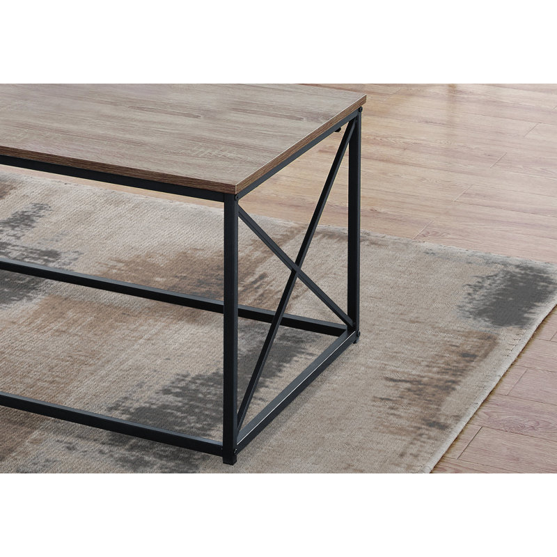 Ensemble de tables contemporaines 3 pièces avec tables basses et tables de bout, Taupe / Noir