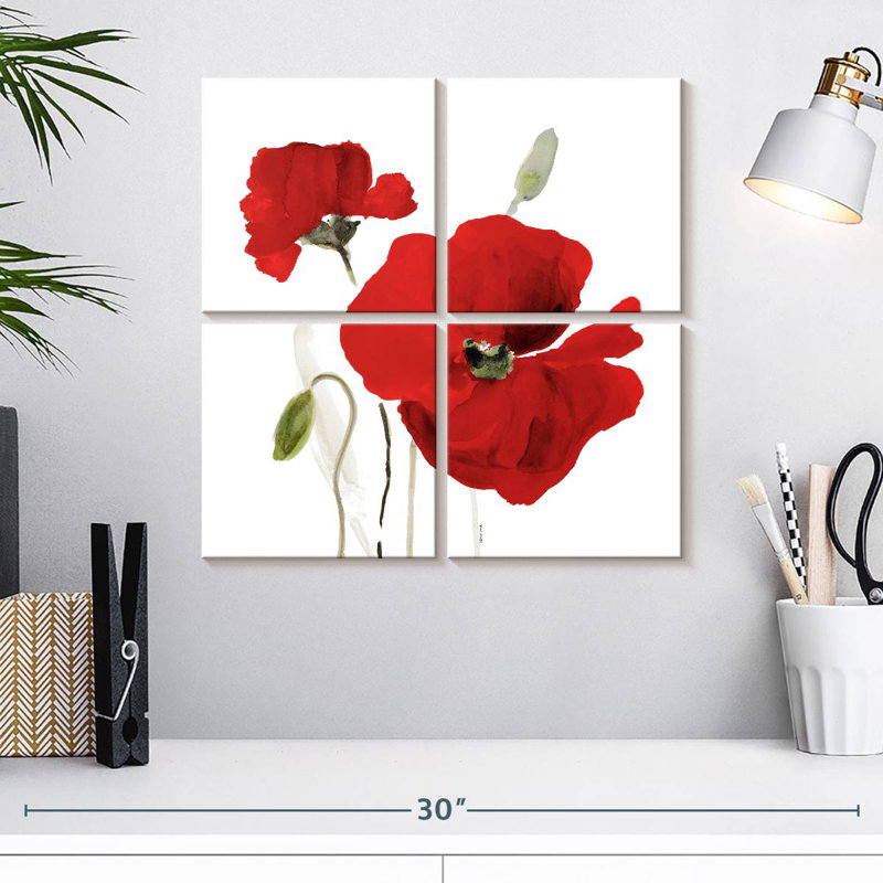 Harnek All Red Poppies I, H 18 po x l 18 po