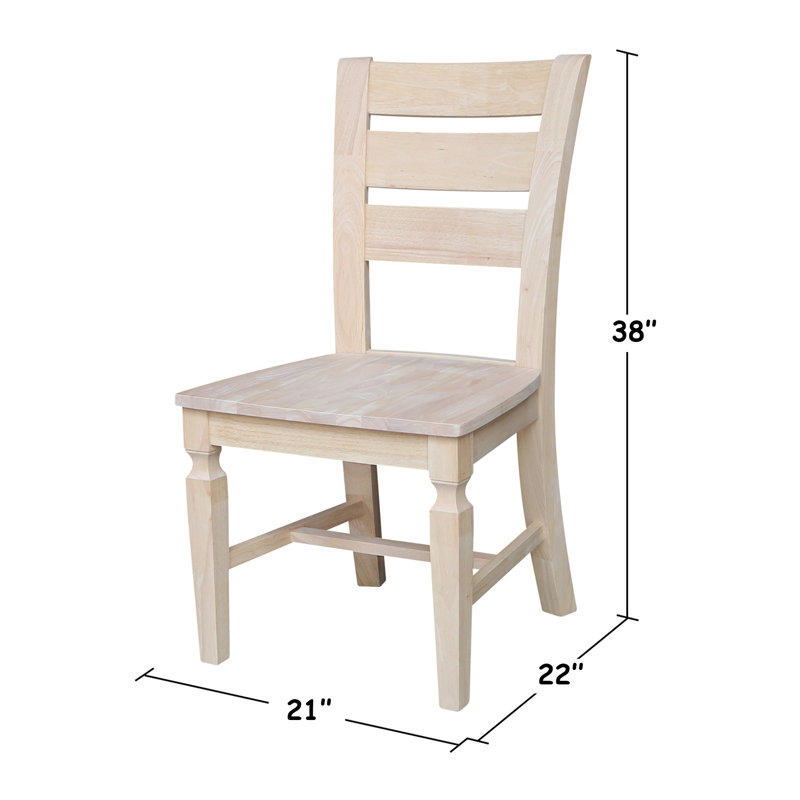 Hensley Solid Wood Ladder Back Dining Chair, Unfinished/Ready to Finish