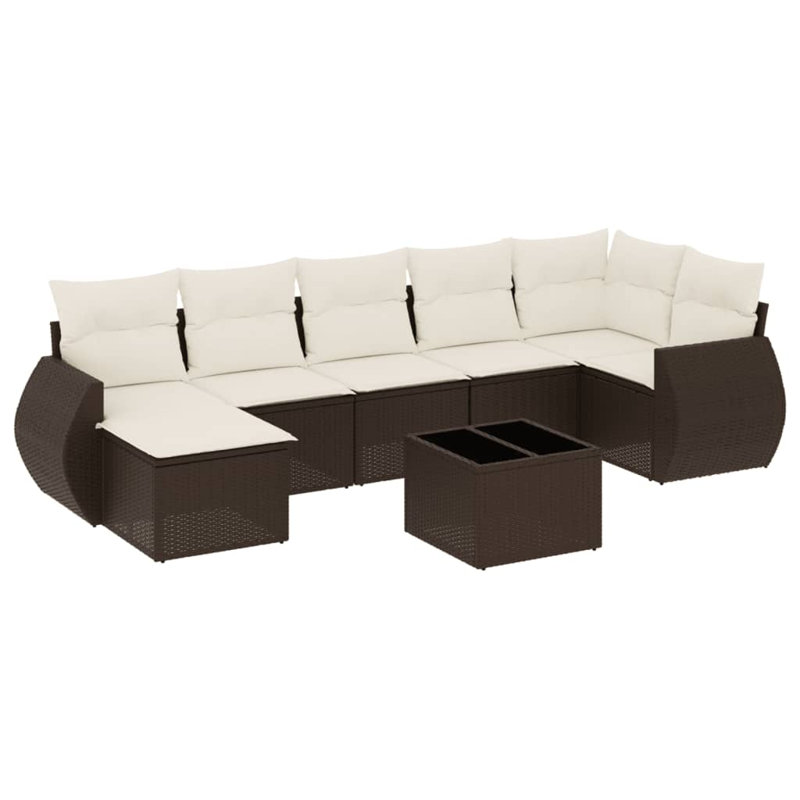 Ensemble de canapé de jardin modulaire en rotin PE brun 8 pièces Vidaxl