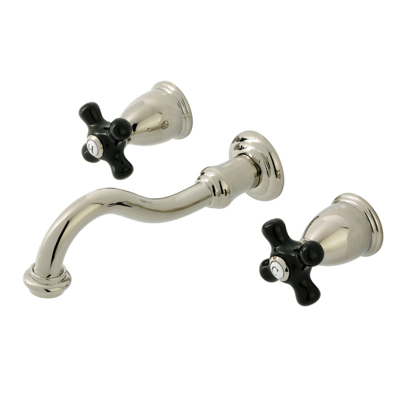 Kingston Brass Duchess Two-Handle Wall Mount Bathroom Faucet, Polished Nickel