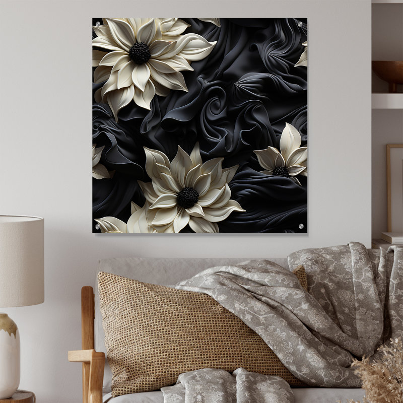 Harbert - Décoration murale acrylique florale, H 16 po x l 16 po