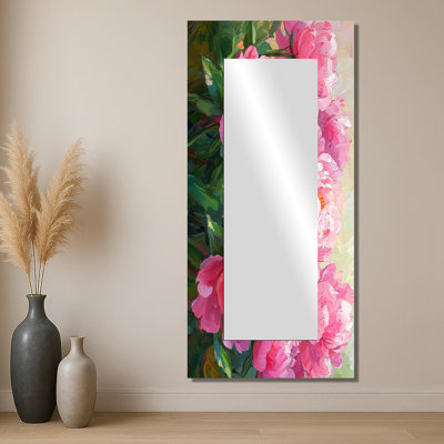 Pivoines par le champ de printemps I - miroir décoratif floral imprimé sur métal