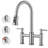 3 Holes 8 Inch Centerset Bridge Kitchen Faucet With Pull Down Sprayer-104947305