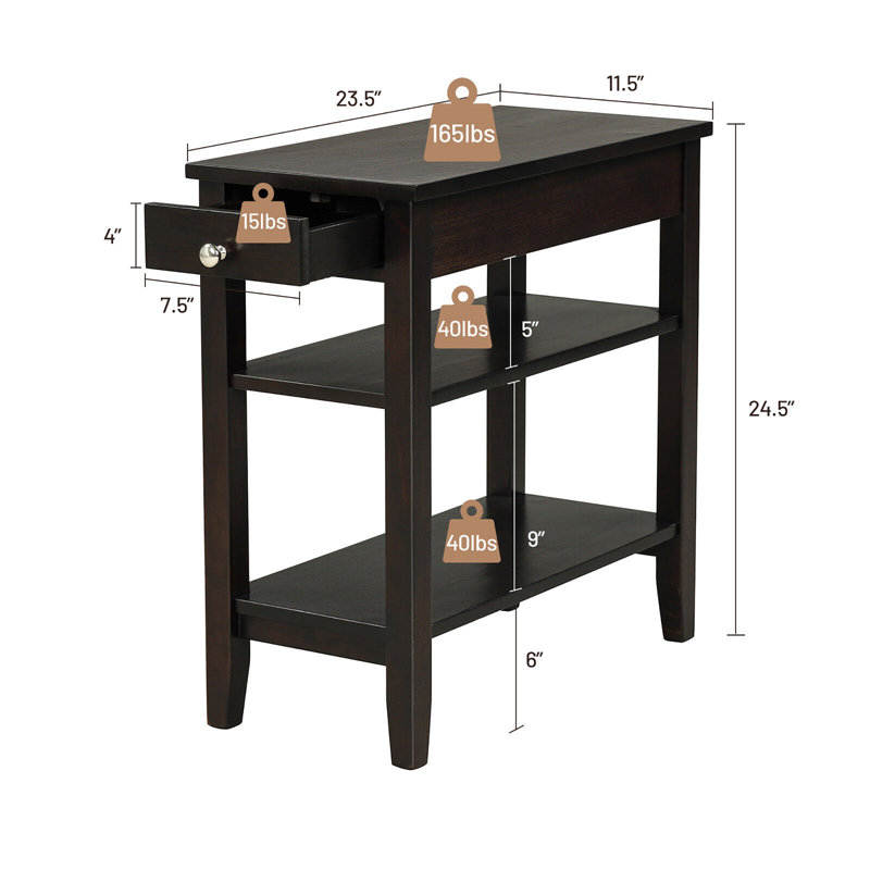 Holtman End Table Set with Storage, Brown
