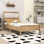 Wood Platform Bed with Upholstered Headboard-231114180-231114207