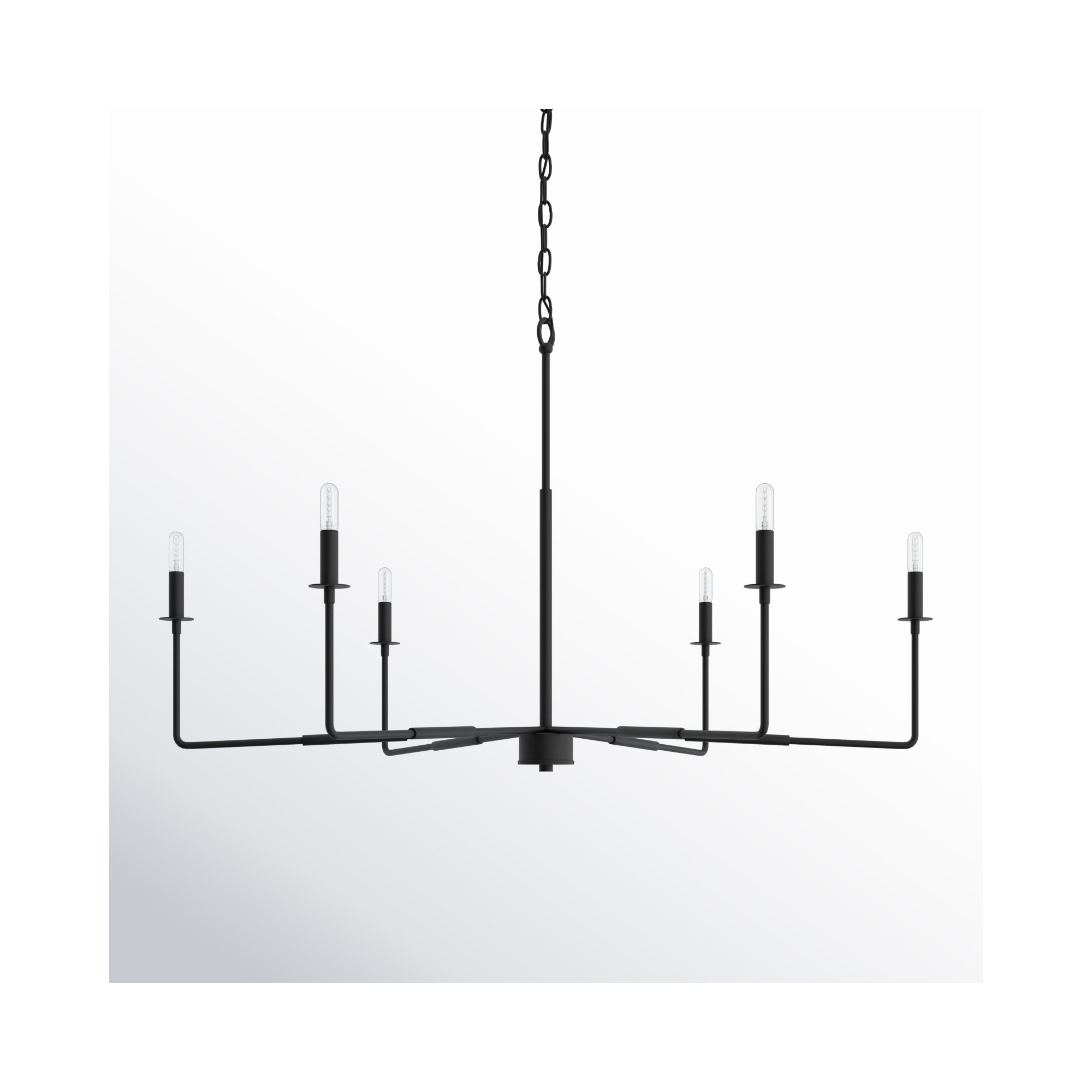 Alysa 6 - Light Candle Style Classic Chandelier, Matte Black