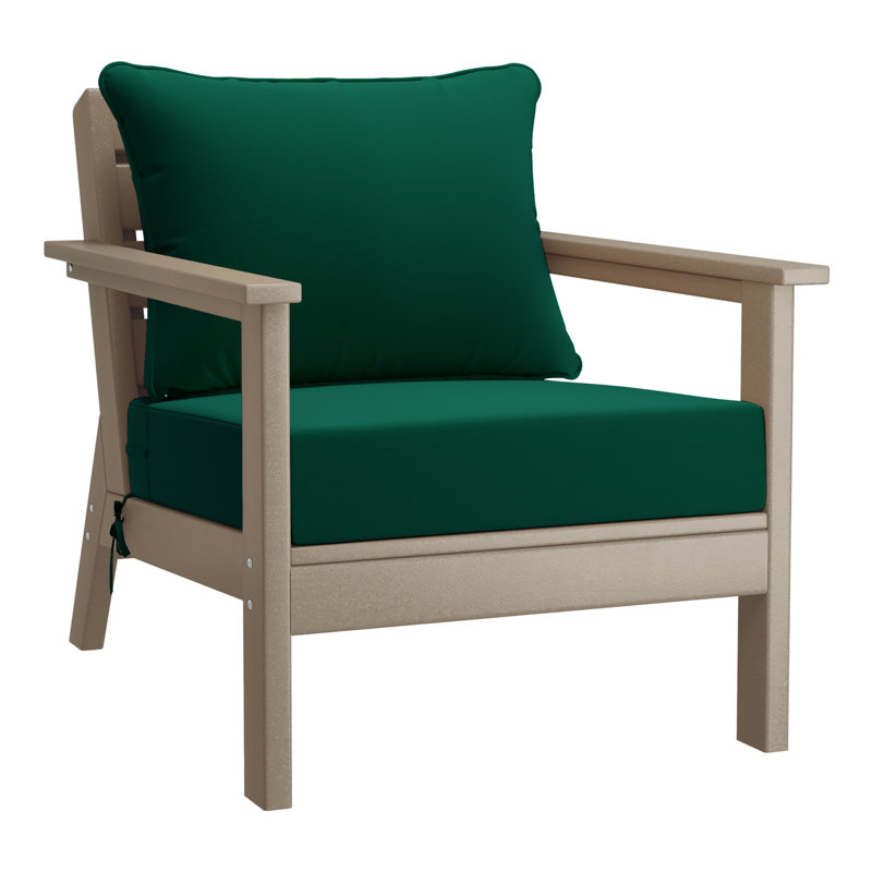 Chaise avec coussins Hydea, Bois patiné, Vert