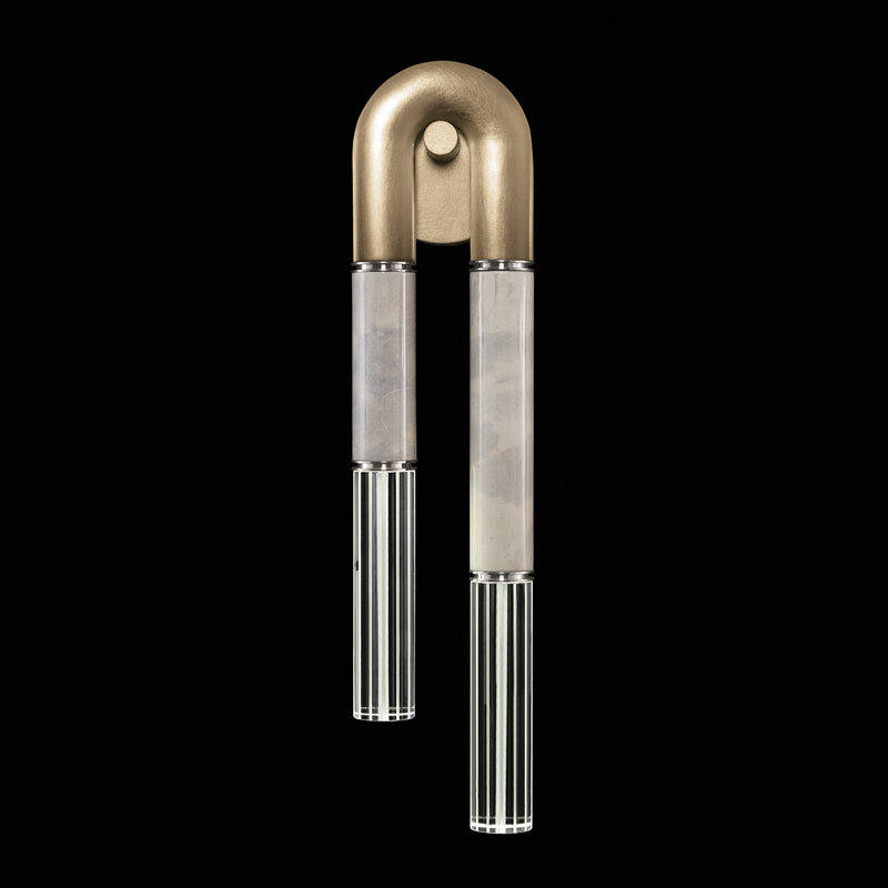 Antonia 2 - Light LED Flush Mounted Sconce, Gold Leaf/Nickel/Smoke