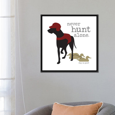 « never hunt seule », reproduction sur toile