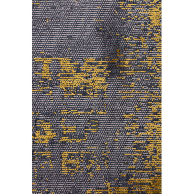 Rapture Dark Gray/Yellow Abstract Luxury Area Rug, Rectangle 7'10" x 11'2"