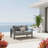 50" All-Weather Aluminum Patio Loveseat With Thick Dark Gray Cushions & Gray Frame-657312465-657312467