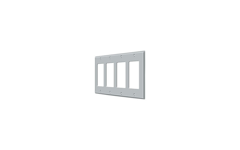 Deltana SWP4744U19 Switch Plate, Quadruple Rocker in Paint Black, Chrome