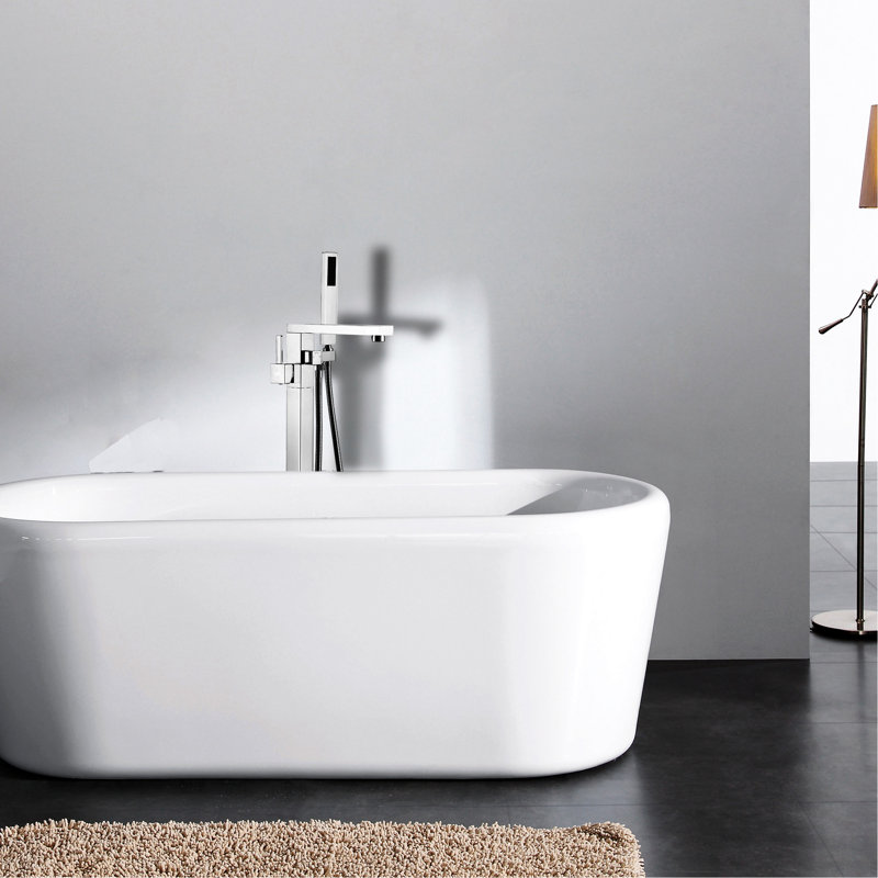 Robinet de baignoire en nickel brossé avec douche à main - construction solide, ajout de baignoire élégant, profondeur de produit de 37,35 po,