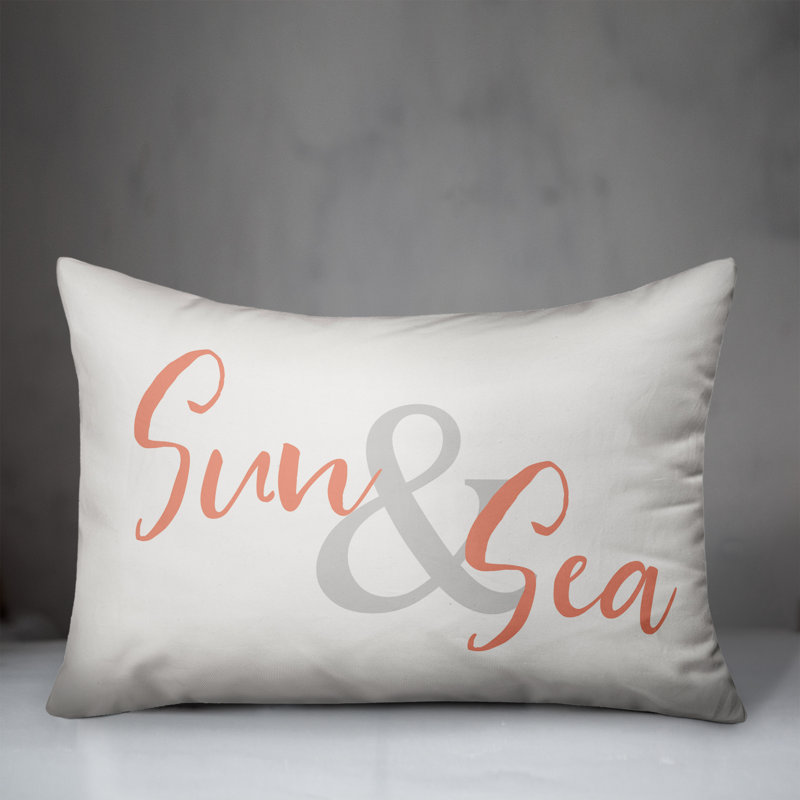  Housse et insert de coussin rectangulaire Sun and Sea, Orange