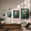 Striped Seahorse Coastal - Framed Print-1486596831-1486596820