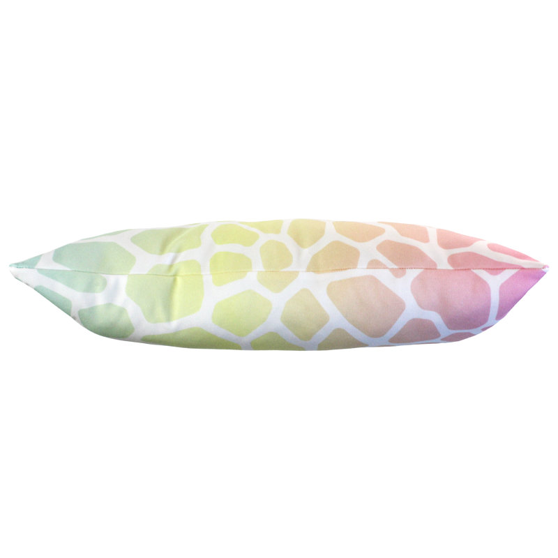 Animal Print Reversible Throw Pillow, Pastel Gradient