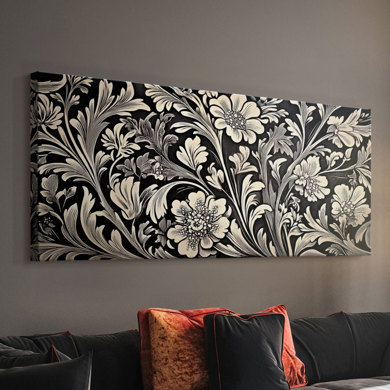 Botanical Series-CXLV- Toile tendue avec châssis - Prêt à accrocher, H 20 po x l 50 po