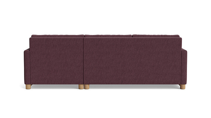 Reve Sofa with Chaise (112"), Performance Weave - Aubergine, Chaise On Right