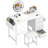 Built-In Outlets Makeup Desk With Mirror And Light- Vanity Set Table With Chair & Drawers-920399349