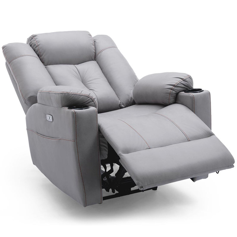 Henreitta Recliner with Ottoman, Grey
