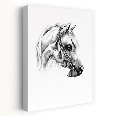 Portrait majestueux d'un cheval arabe, style traditionnel et contemporain élégant, impression d'art mural