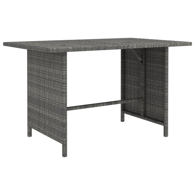 Patio Dining Table Grey 43.3" x 27.6" x 25.6" Poly Rattan, Grey