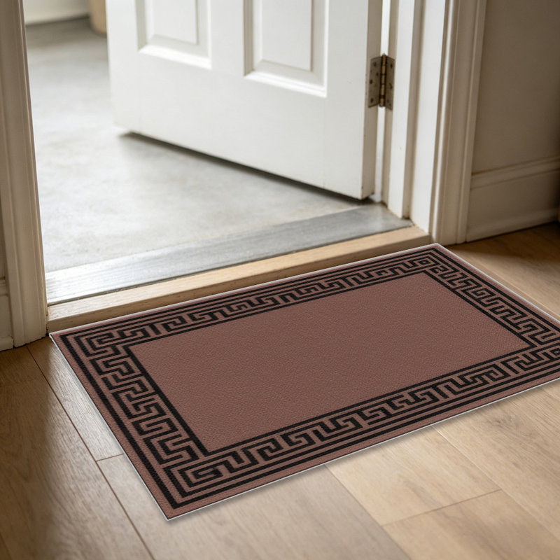 Brown Borderarea rugs for Living Room, Soft and Comfortable, Suitable for all seasons, easy to maintain, machine washable Indoor floor mat, Under Table Farmhouse suitable for Bedroom, Dining Room, Study, Patio, Balcony, Home Decor