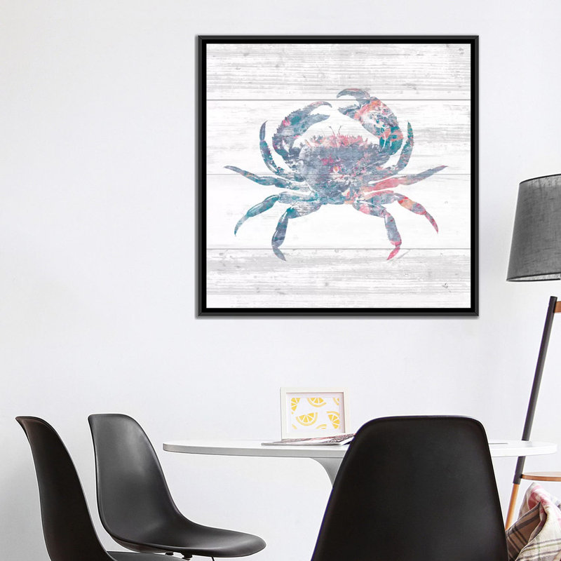 « ocean life i », reproduction d’impression sur toile, H 37 po x l 37 po x P 1,5 po, Toile avec cadre noir, Pas de tapis