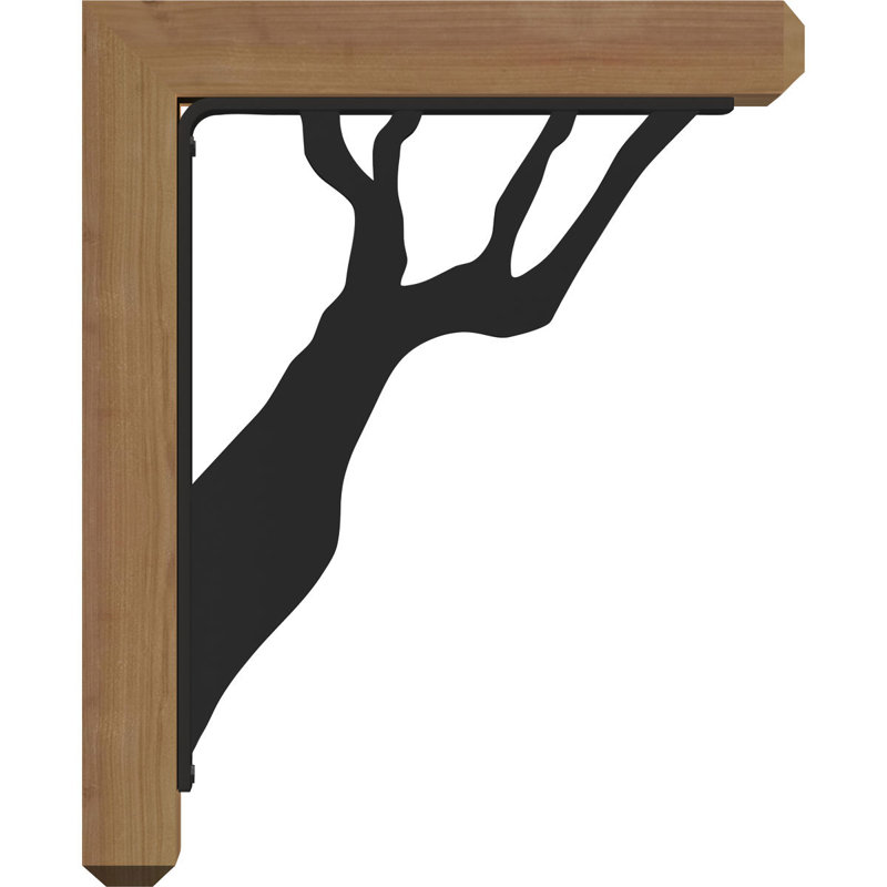 Damon 4" Triple Brace Craftsman Ironcrest Bracket, 20"H x 18"D, 4"W x 4"T Western Red Cedar (Rough Sawn)