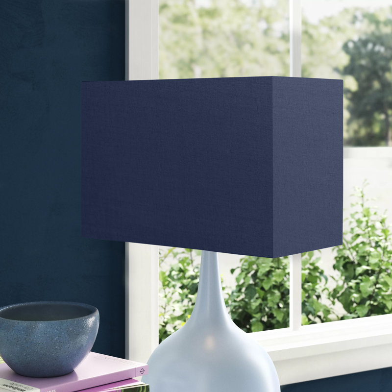 Rectangle Cotton Lamp Shade ( Screw On ), 20cm H x 30cm W x 15cm D, Navy Blue