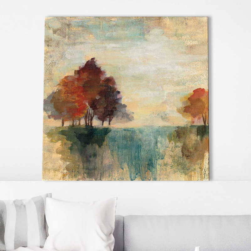 Paysage, paysage II - Peinture, Toile tendue, H 18 po x l 18 po x P 1 po