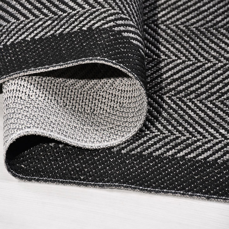 Tapis gris moderne lavable à la machine, Carré 5 pi 3 po
